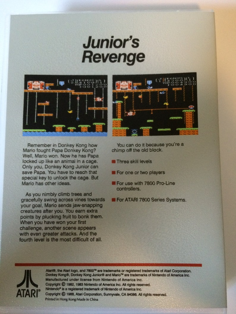 Donkey Kong Junior Atari 7800 Replacement Case No Game image 2