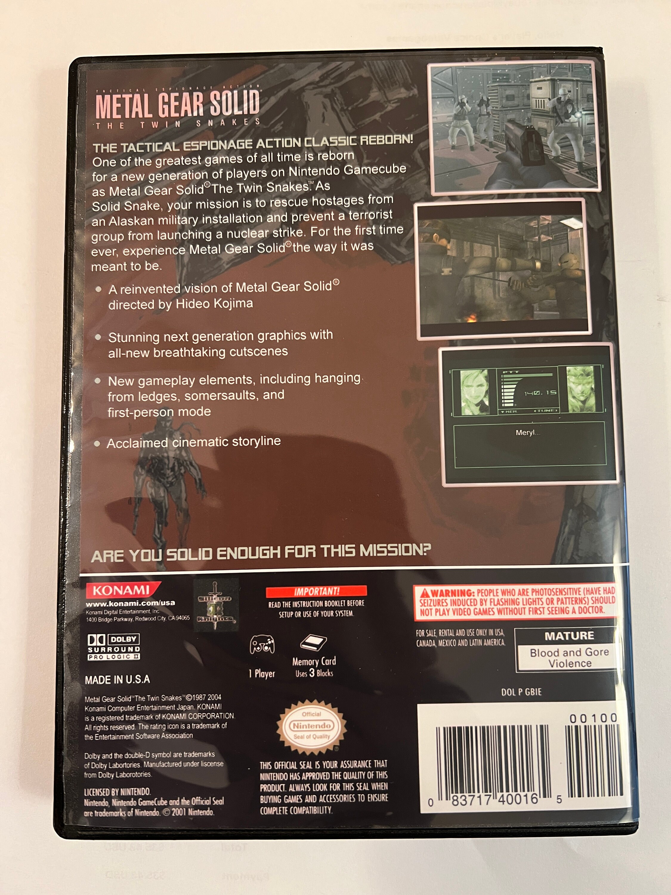 Metal Gear Solid Twin Snakes - Replacement Case - No Game - Etsy