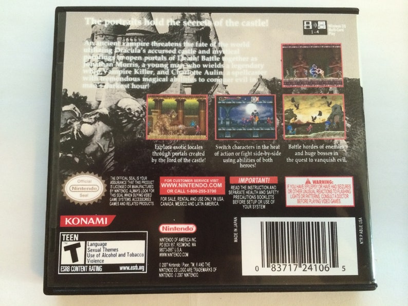 Castlevania Portrait of Ruin Nintendo DS Replacement Case Etsy