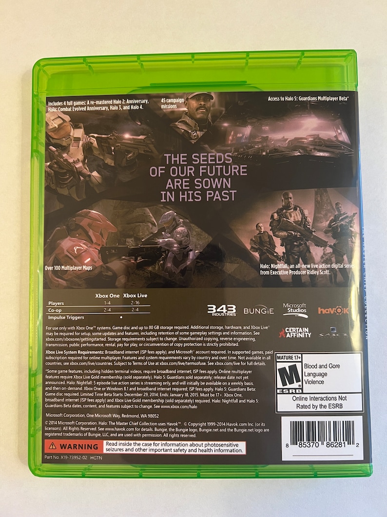 Halo Master Chief Collection Xbox One Replacement Case No Game Etsy