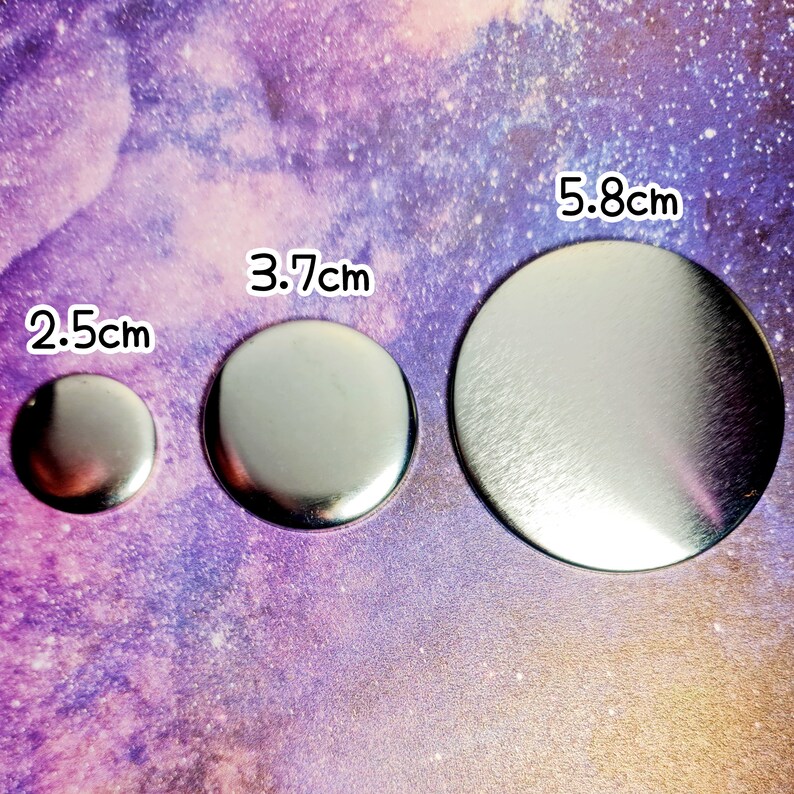 Kawaii Moon Bunny 38mm Holographic Pin Button Badges image 4