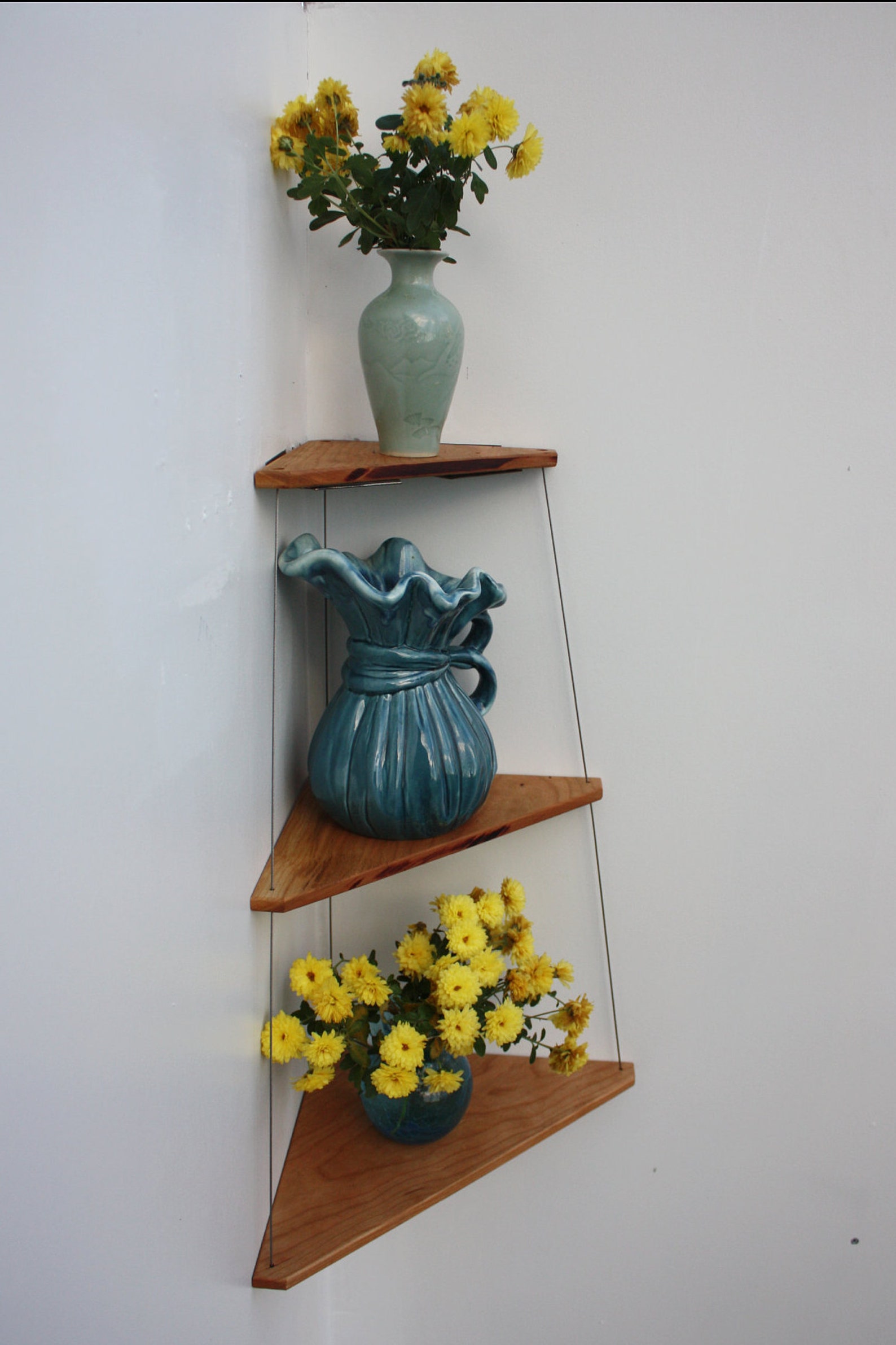 UNIQUE Hanging Corner Shelves Large Etsy