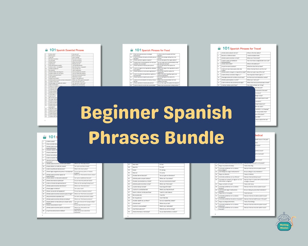 Spanish 650+ Phrases Bundle | Beginner Level | Learn Spanish Worksheet ...