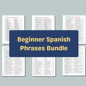 Spanish 650+ Phrases Bundle | Beginner Level | Learn Spanish Worksheet with translation | Teaching material for bilingual Kids and Beginner