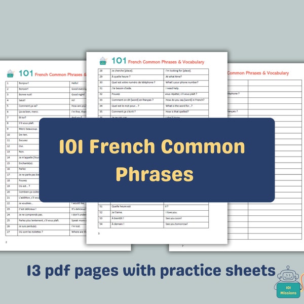 Learn 101 French Essential Phrases & Vocabulary | Everyday French phrases | Beginner French phrases | French Bilingual learning material
