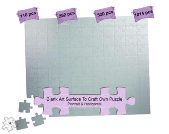 Blank DIY Puzzle, Create Your Own Jigsaw, Paintable Craft Puzzle, Glass Effect Surface
