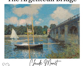 Monet Argenteuil Bridge Jigsaw Puzzle: Glossy Impressionist Art