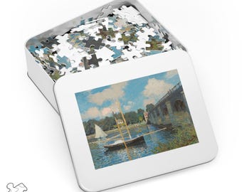 Monet Argenteuil Bridge Jigsaw Puzzle: Glossy Impressionist Art
