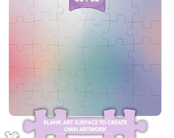 Rainbow Gradient Blank Puzzle, 30 Piece Craft Puzzle for DIY Art Projects