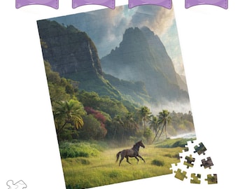 Nuku Hiva Horse Puzzle: Nature Landscape Jigsaw Puzzle