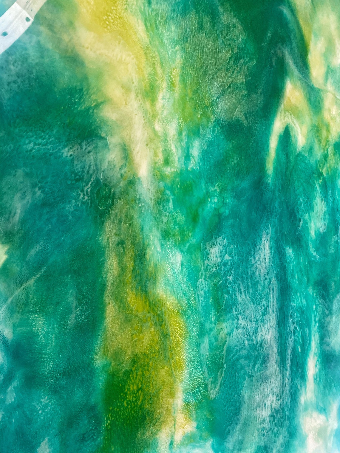 MediumLarge Green Abstract Resin Painting Etsy