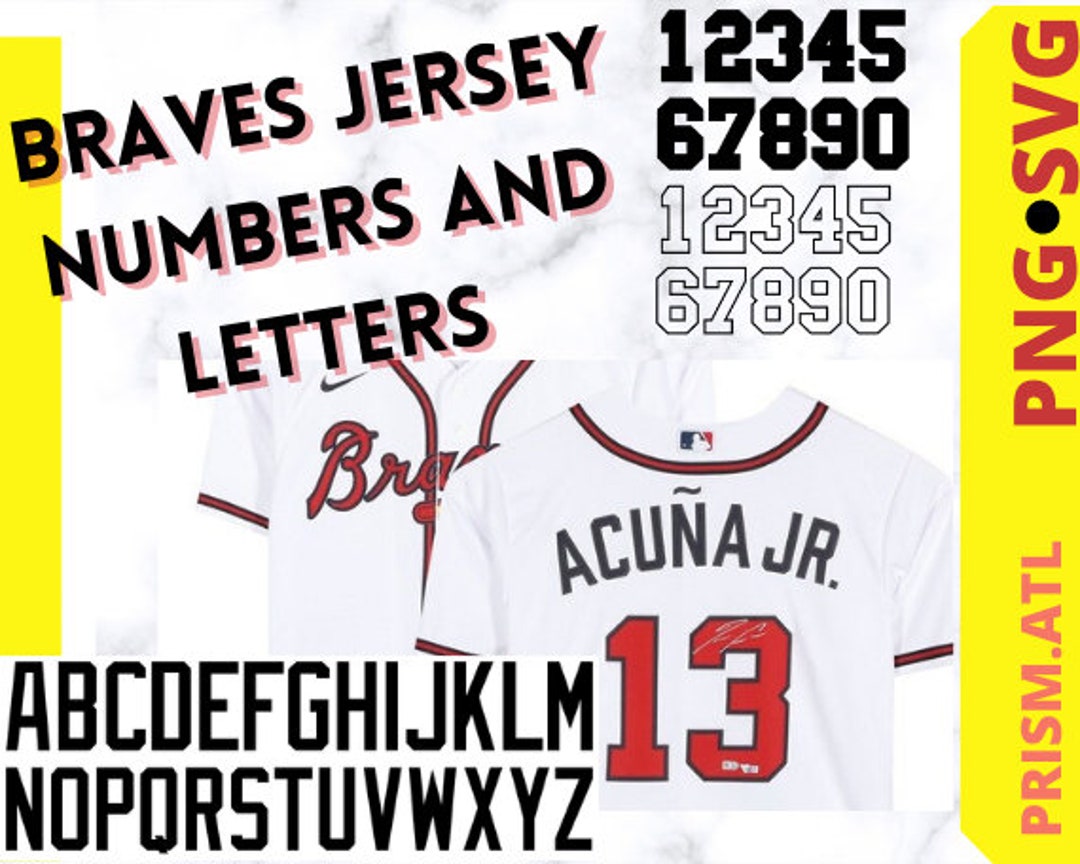 Braves Jersey Numbers and Letters Png Svg Jersey Number SVG & PNG