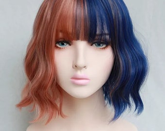 Split Color Wig Etsy