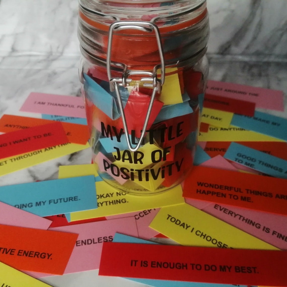 Little Jar of Positivity Happiness & Positive Vibes Wellness Etsy