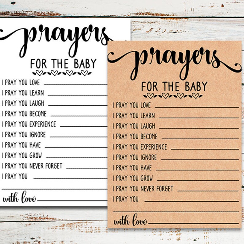 Prayers for Baby Download Prayers for Baby Card Printable Etsy
