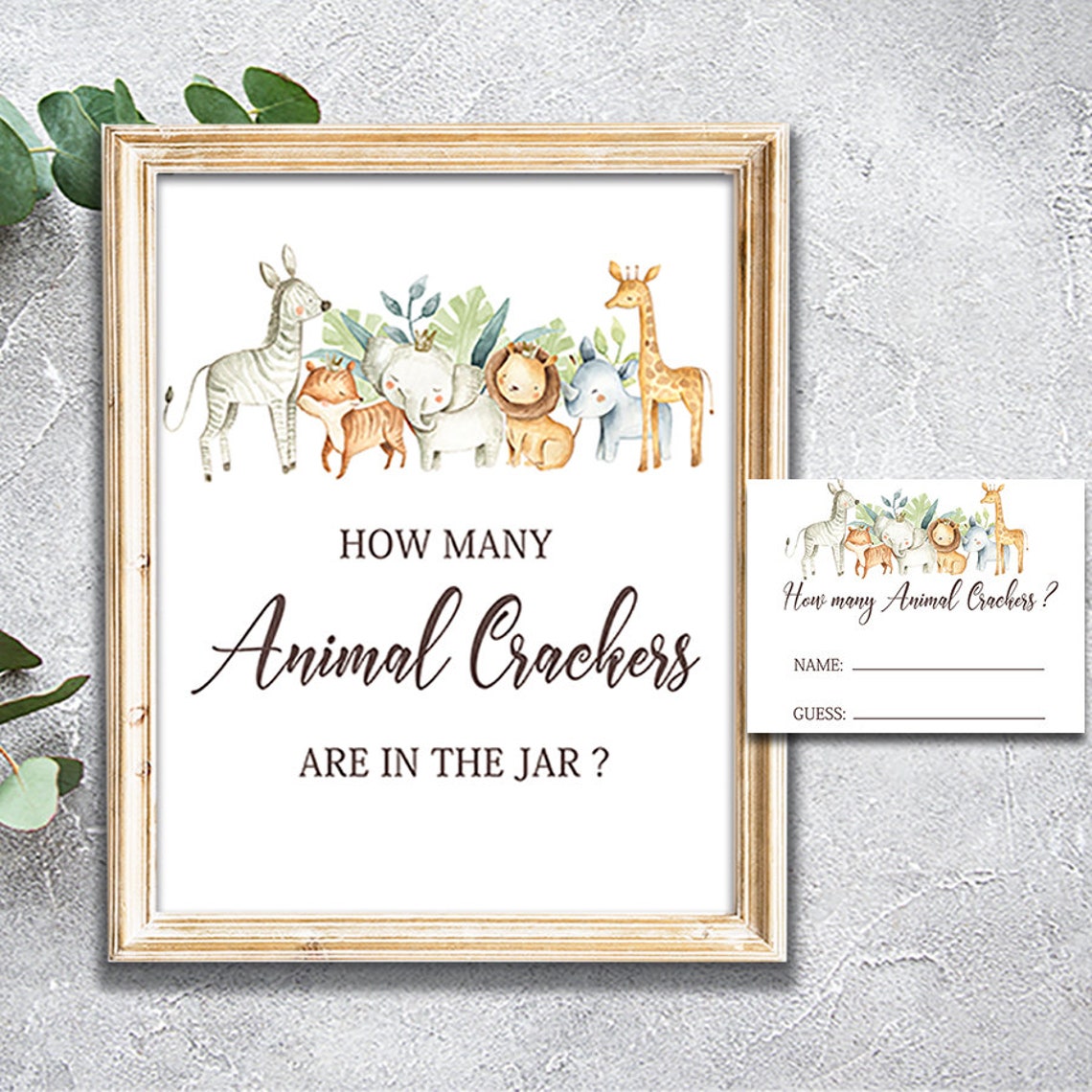 Guess How Many Animal Crackers Are in the Jar Game and Sign Etsy