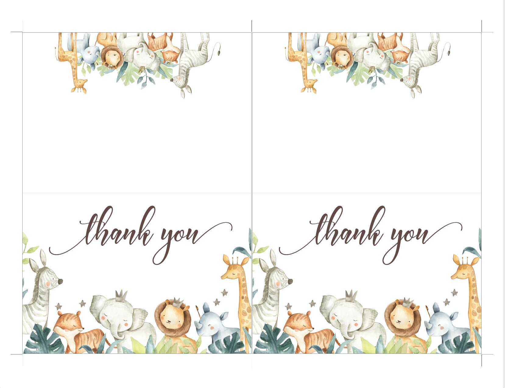 Safari thank you cards baby shower safari baby shower thank Etsy