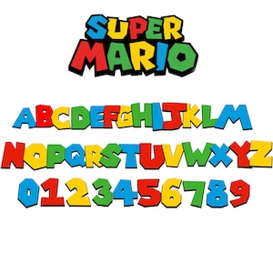 Super Mario PNG Bundle for Cricut and Sublimation, Mario Cut Files, Mario Clipart, Super Mario Font, Mario PNG