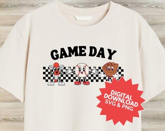 Baseball Game Day - Retro Design, Baseball Design, Sports Design, PNG, SVG