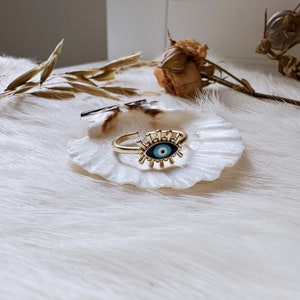 Evil eye nazar resizable copper ring