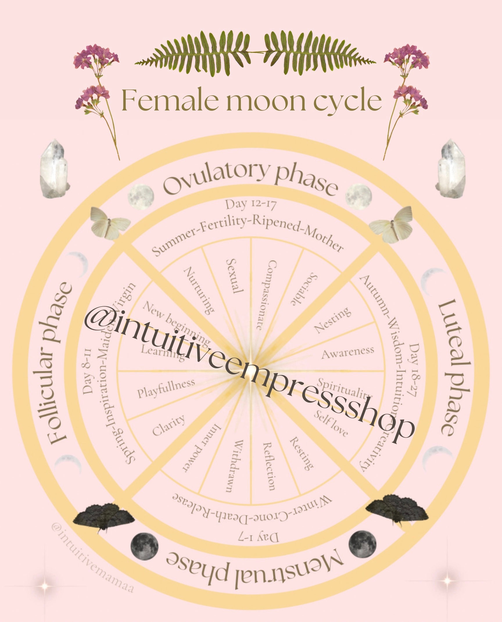 Menstrual Cycle Moon Cycle Wheel Chart print Yourself read Item Description  -  Canada