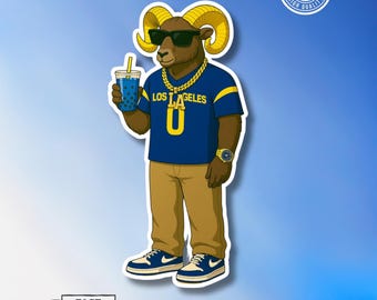 Naklejka dla kibica LA Rams: naklejka winylowa z motywem futbolu Los Angeles