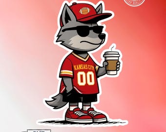 Kansas City Football Sticker, Chiefs Kingdom Fan Art