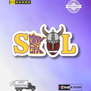 Minnesota Vikings Skol Sticker: Purple & Gold Football Fan Decor