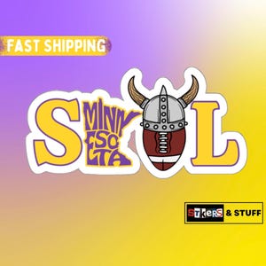 Minnesota Vikings Aufkleber, Football Team Skol Fan Dekor, Minnesota Pride, Sport Erinnerungsstücke, Laptop Aufkleber, Skol, Bumper