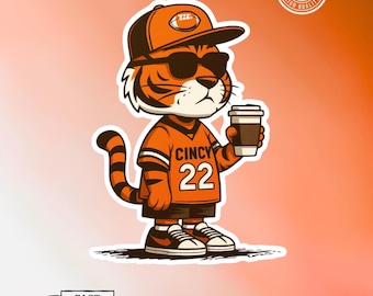 Vinylsticker Cincinnati Bengals Cool Cat, Cincy fanart