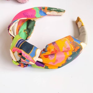 Knotted Liberty Fabric Headband: Tana Lawn Alice Band Wide headband Bright Hairband