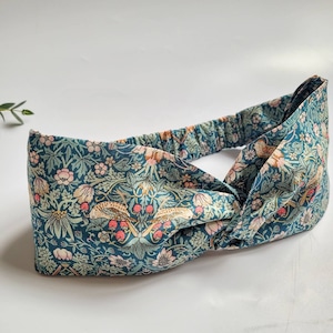 William Morris Turban Headband: Strawberry Thief Print, Women&#39;s Hair Accessory