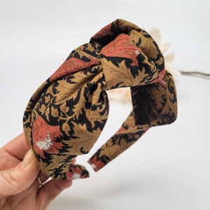 William Morris knotted hairband for women ,Headband, Hairband,Alice band,women hair accessory,gift for her,Hairband for women,Headband women