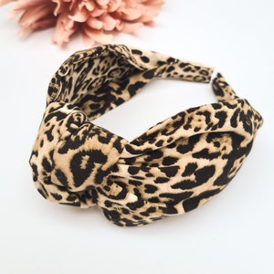 Leopard Print Knot headband,Turban hair band for women,Animal print,Designer fabric,Alice band,Wide hair band, hair accessory, gift for her,