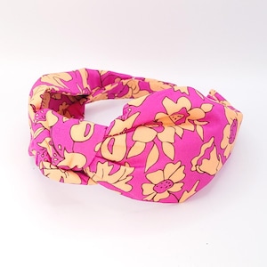 Liberty floral Headband,Top Knot Headband,Bright Pink Fabric Hairband, Wide headband, Hair accessory,Designer headband,Alice Band,