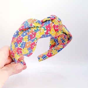 Liberty Knot Headband,Sadie&#39;s Garden,Bright Headband, Woman&#39;s Headband, Comfortable and adjustable, Turban, Hairband, wide headband.