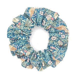 Liberty Print Scrunchie, soft scrunchie, teal floral, hair accessory, gift for woman
