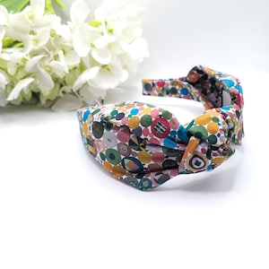 Mustard Top Knot Headband,Liberty  Headband,Fabric Hairband, Wide headband, Hair accessory,Designer headband, Alice Band,Turban,Scarf.