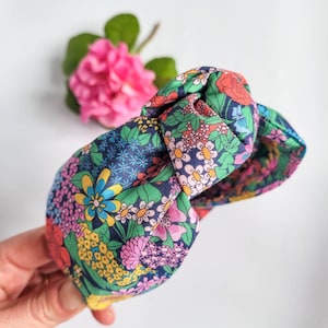 Liberty London Tana Lawn Headband: Floral Top Knot Alice Band