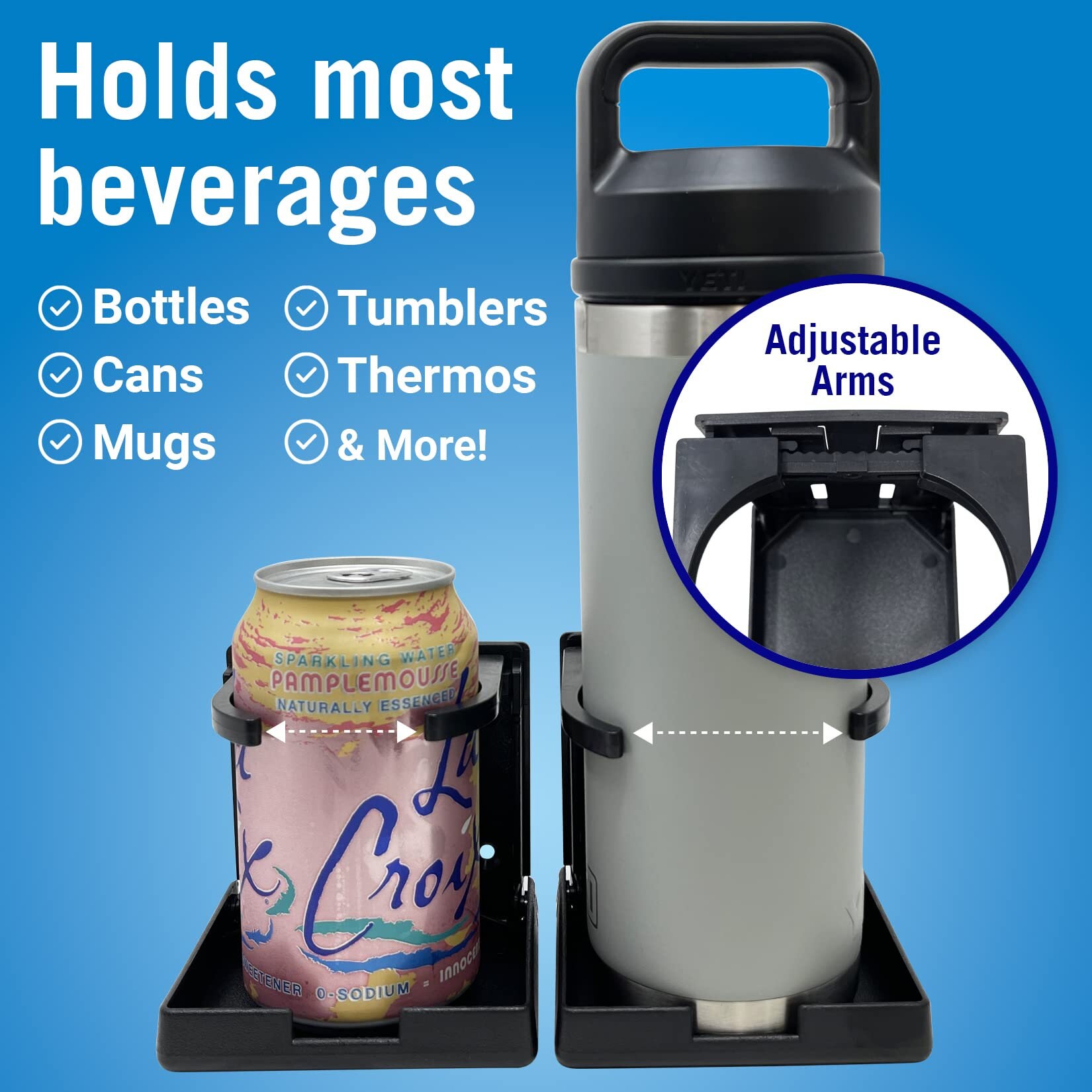 Boat Cup Holder Black Set of 4 Folding Boat Cup Holders for Drinks Wall Cup Holder for Boat & RV