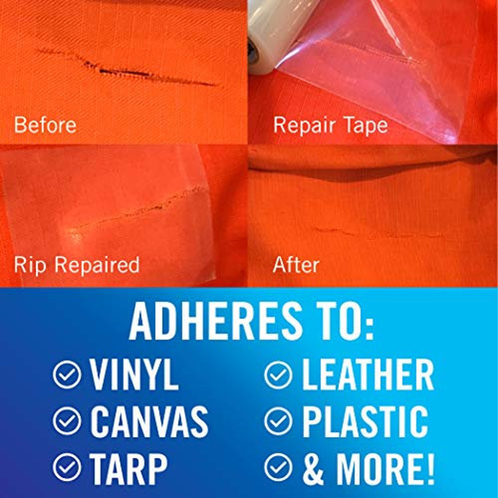 Fabric Repair Tape Boat Covers Canvas RV Awning Tents and Vinyl