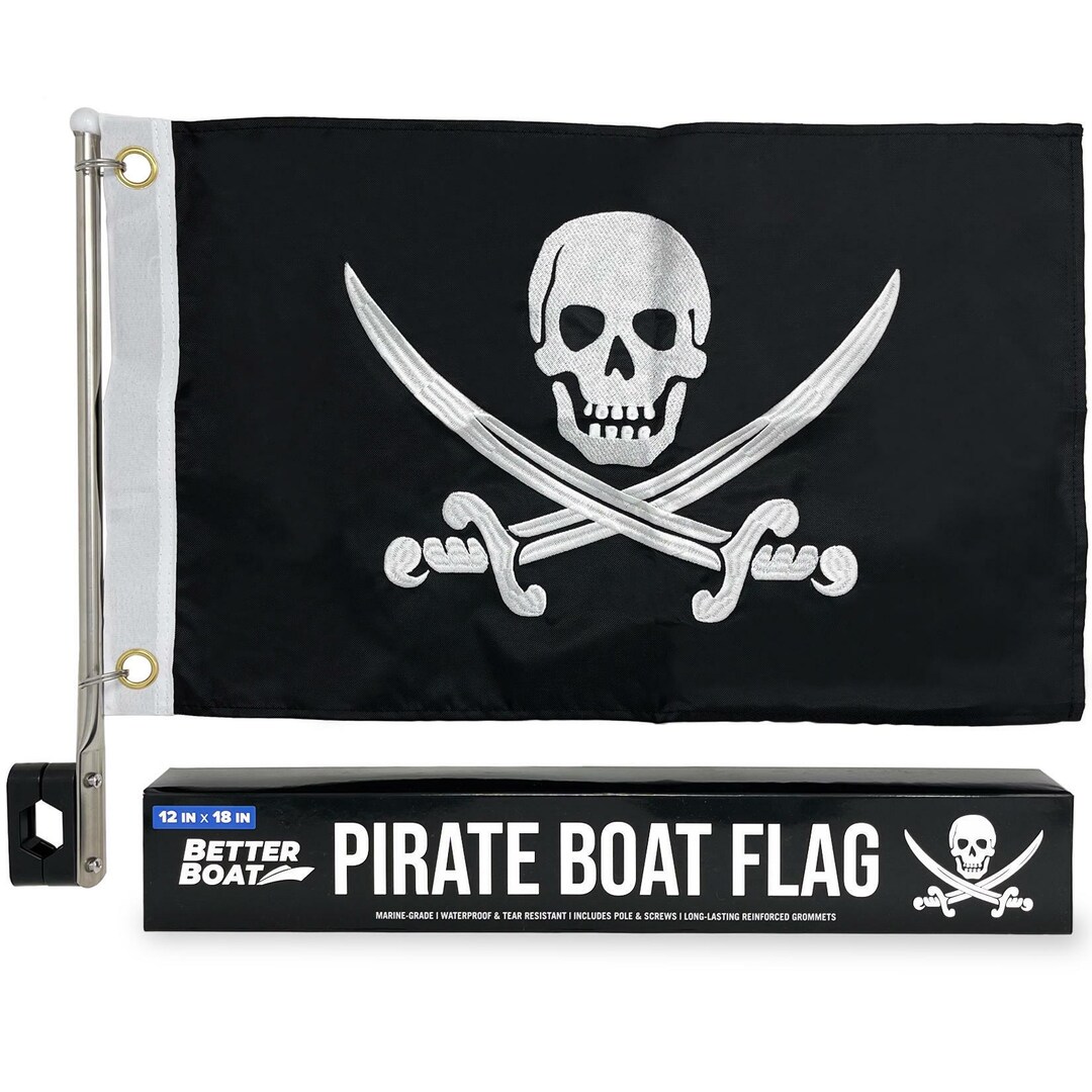 Jolly Roger Pirate Flag (various Sizes) Appliquéd : Handsewn, Skull And Crossbones, Outdoor, Boating - Foto 4