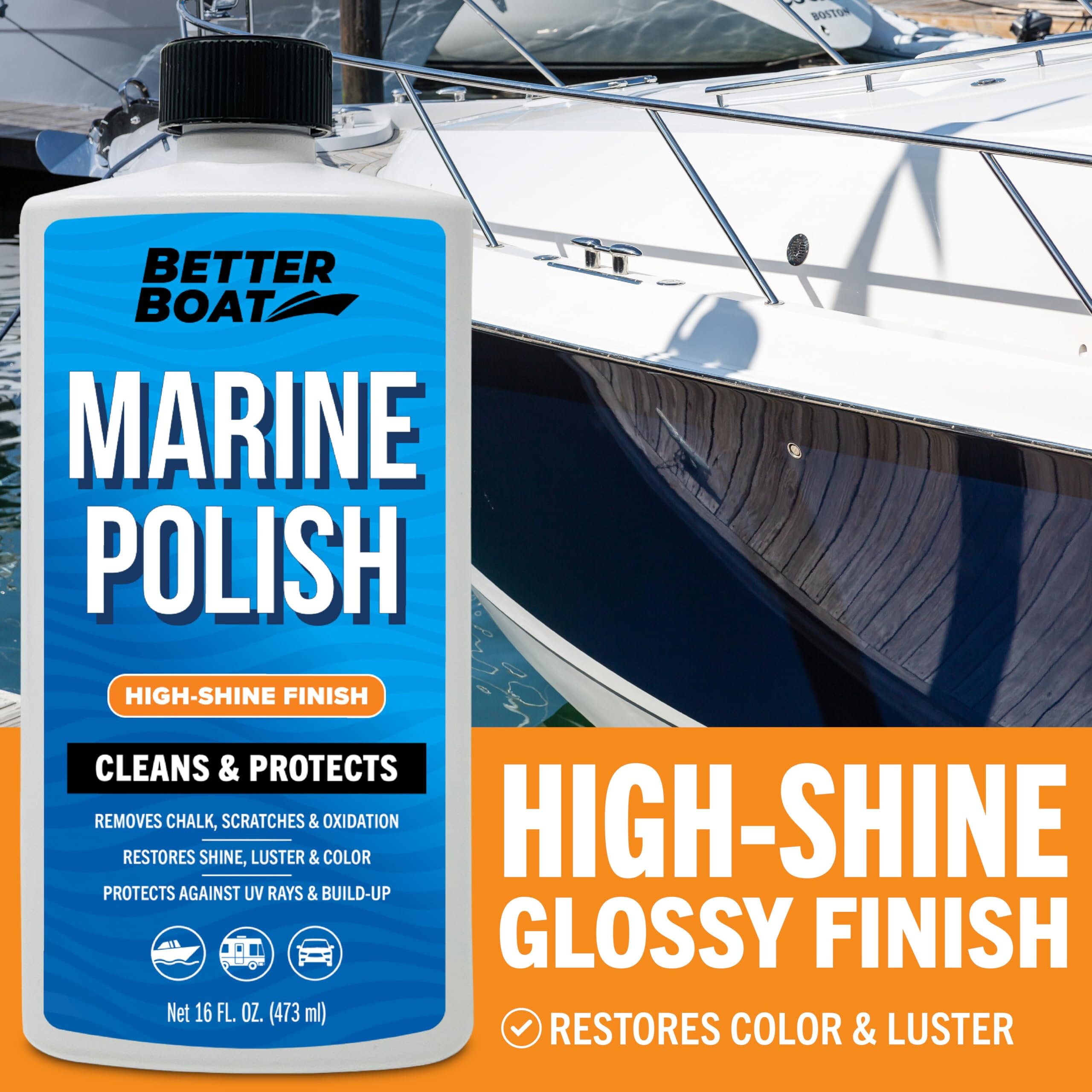 Boat Cleaner Wax Marine Polish for High Gloss Gel Coat Restorer Boat ...