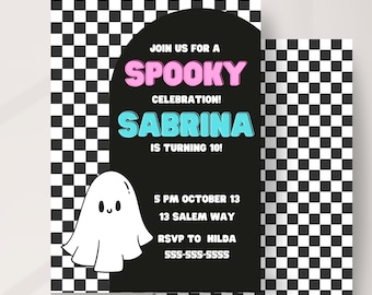 Halloween Party Invitation, Instant Download Halloween Template, Digital Halloween Party Invitation, 13th Birthday Party