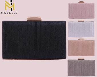 Moselle Beauty Accessories - Gefütterte Box-Clutch-Tasche - Für Frauen- Leicht- Stilvoll- Klassisch- Elegant