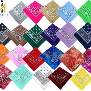 Moselle, Bandana Scarf, Paisley Design Scarf, Vibrant Color, High-Quality, Winter Scarf, Unique Design (Choose any 3 colors)