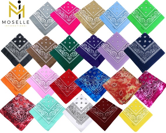 Moselle, Bandana Scarf, Paisley Design Scarf, Vibrant Color  display picture 1