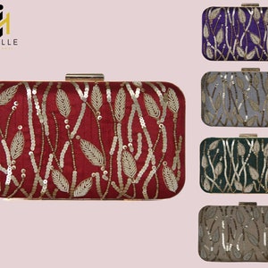 Moselle Beauty Accessories- Minibolso de noche con cadena de embrague - Con cadena- Para mujeres- Con perlas y cuentas- Liviano- Con estilo- Clásico