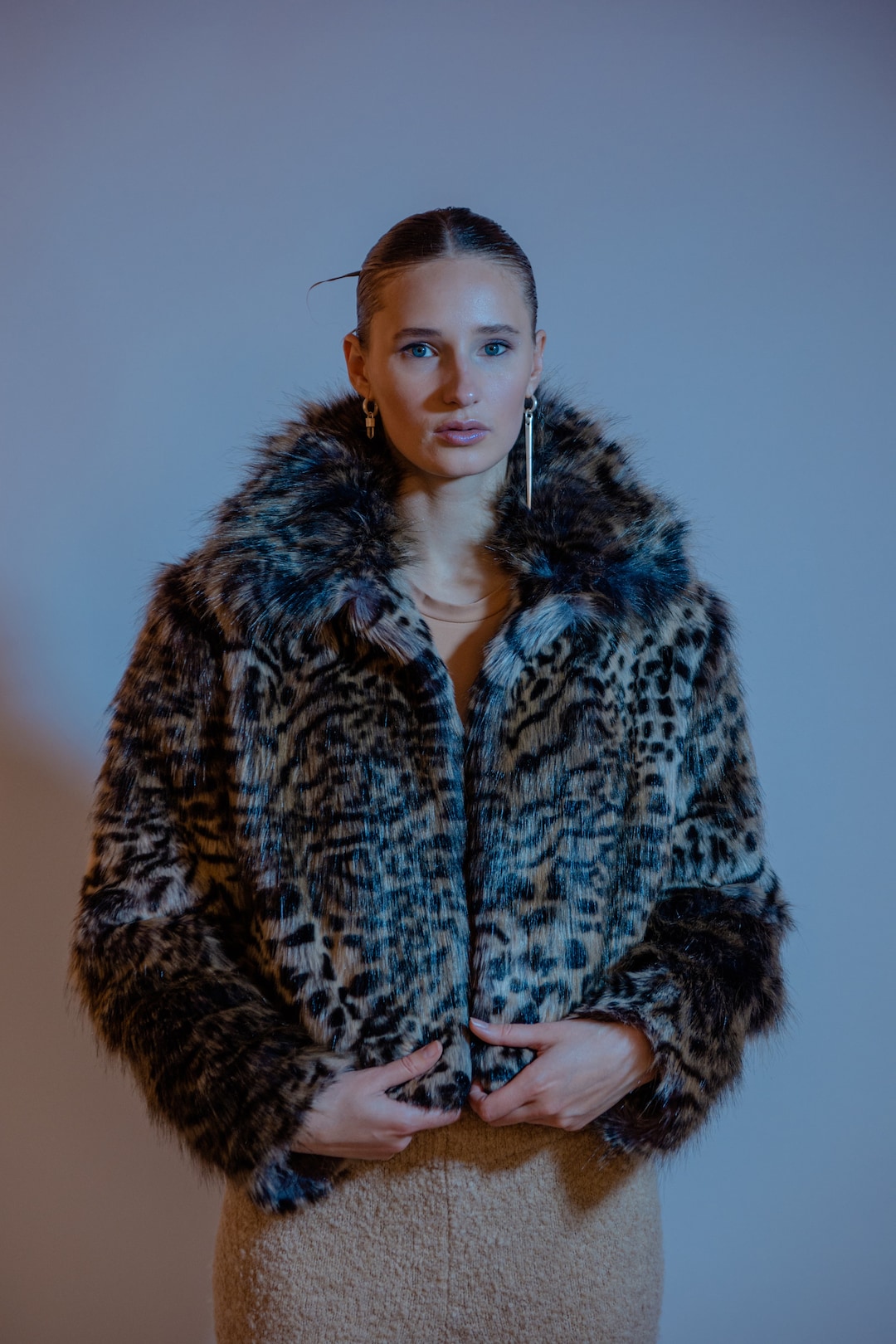 Long Sleeves Short Faux Fur Coat main image 0