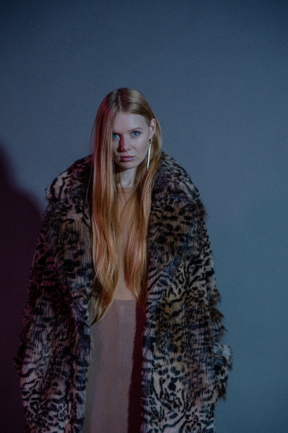 ロングフェイクファーコート リンクス - Etsy 日本